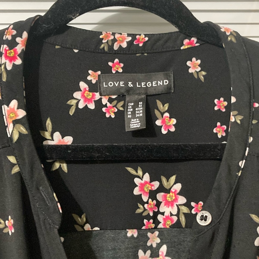 Love & Legend Black Dress with Pink Floral Design
